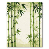 ODIKA Zen Bamboo Forest Washable Rug - Green Watercolor Low Pile Non-Slip Area Rug