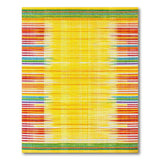 Vibrant Yellow Multi-Color Stripe Woven Rug