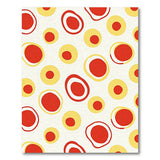 Vibrant Yellow Red Circle Abstract Area Rug