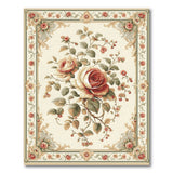 Pink Vintage Blush Rose Floral Area Rug