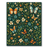 Vibrant Butterfly Meadow Floral Rug
