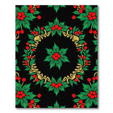 Festive Holly Berry Black Area Rug