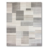 Beige and Neutral Beige Grey Geometric Block Area Rug