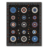 Cosmic Orbs Abstract Area Rug Multi-Color on Black