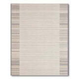 Beige Grey Striped Border Area Rug