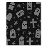 Spooky Gothic Tombstone Skull Area Rug