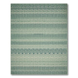 Teal Geometric Striped Woven Area Rug