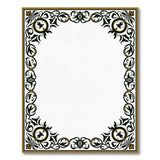Gold and Silver Ornate Black Gold Persian Border Rug