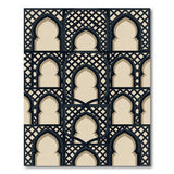Black Moroccan Arch Lattice Area Rug