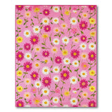 Floral Vintage Vibrant Pink Daisy Floral Area Rug