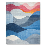 Geometric Wave Multi-Color Area Rug