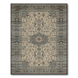 Blue and Teal Navy Blue Ivory Persian Medallion Area Rug