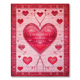 Red Heart Medallion Area Rug