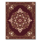 Red Floral Medallion Traditional Persian Rug