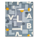 Blue Geometric Abstract Letter Rug
