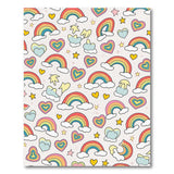 Whimsical Rainbow Hearts Stars Kids Rug