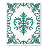 Elegant Teal Fleur-de-Lis Area Rug