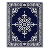 Navy Blue Traditional Persian Area Rug with Ornate Motifs
