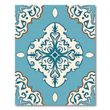 Ornate Teal Persian Diamond Medallion Rug