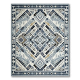 Indigo Blue Tribal Geometric Area Rug