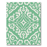 Green Damask Floral Area Rug