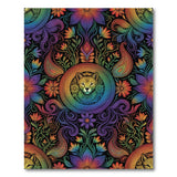 Vibrant Floral Fox Multi-Color Rug