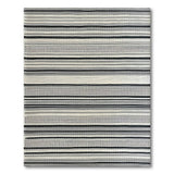 Geometric Modern Woven Bold Black White Striped Woven Area Rug
