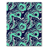 Teal Swirl Navy Abstract Area Rug