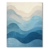 Abstract Area Layered Blue Waves Abstract Area Rug