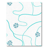 Teal Wavy Lines Blue Floral Abstract Area Rug