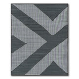Bold Black White Geometric Triangle Area Rug