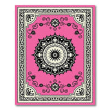 Pink Mandala Persian Area Rug with Ornate Borders