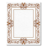 Brown and Tan Ornate Bronze Floral Frame Area Rug