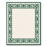 Green Ornate Green Floral Scroll Area Rug
