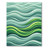 Abstract Area Blue and Teal Cascading Teal Waves Abstract Area Rug