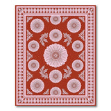 Pink Floral Red Area Rug