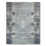 Distressed Blue Heritage Tribal Area Rug