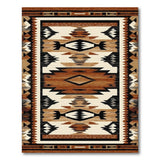 Washable Southwestern Geometric Area Rug - Low Pile, Non-Slip, Pet Friendly