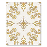 Gold and Silver Elegant Gold Floral Damask Area Rug