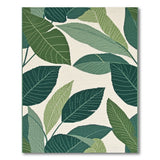 Lush Green Leaves Coastal Area Rug
