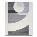 Modern Grey Abstract Circle Geometric Rug