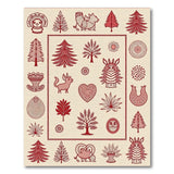 Red Heritage Tribal Folk Motif Area Rug