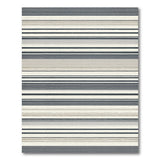 Navy and Grey Striped Area Rug