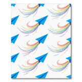 Rainbow Paper Airplane Kids Area Rug