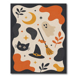Halloween Black Cat Witch Area Rug