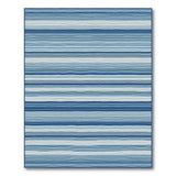 Geometric Modern Blue Striped Geometric Area Rug