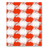 Bold Red White Scribble Check Area Rug