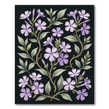Purple Periwinkle Floral Area Rug