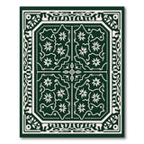 Elegant Green Persian Star Floral Area Rug