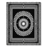 Black White Tribal Sun Mandala Rug